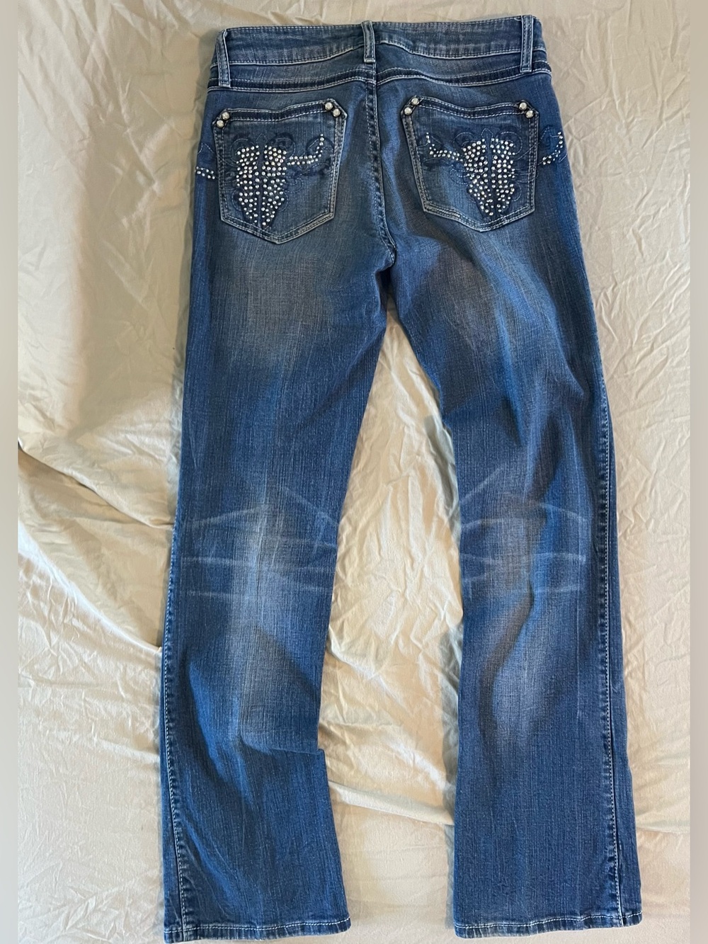Rock 47 Wrangler Rhinestone Bootcut Jeans Y2K Approx 30 Waist